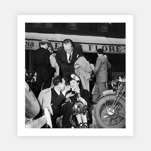 Cafe De Flore, Paris In 1948-Black & White Collection-Fine art print from FINEPRINT co