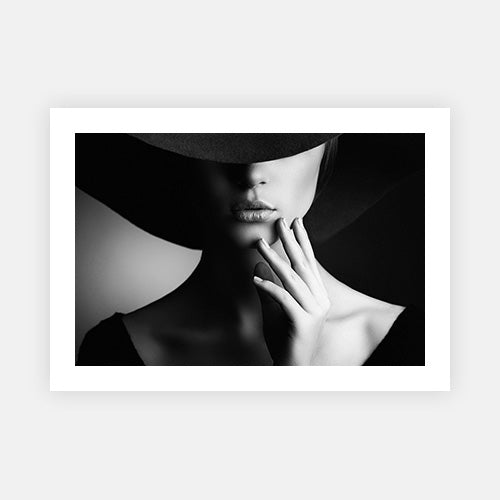 Beautiful woman in retro style-Black & White Collection-Fine art print from FINEPRINT co