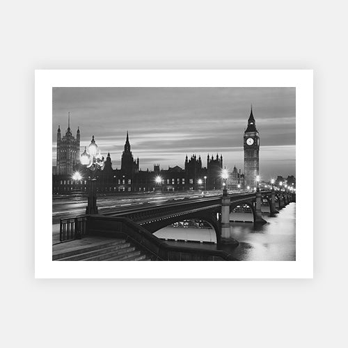 Parliament By Night-Black & White Collection-Fine art print from FINEPRINT co