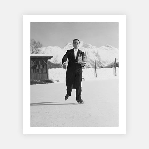 Skating Waiter-Black & White Collection-Fine art print from FINEPRINT co