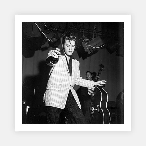 Elvis rehearsing for Milton Berle-Black & White Collection-Fine art print from FINEPRINT co