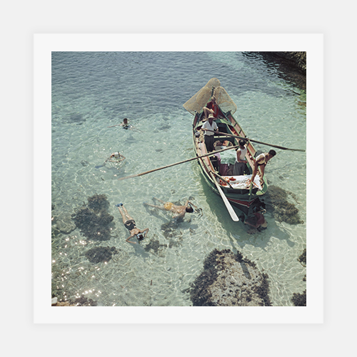 Snorkelling In The Shallows by Slim Aarons - FINEPRINT co