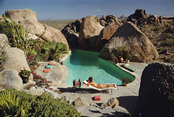 Sunbathing in Arizona-Slim Aarons-Fine art print from FINEPRINT co